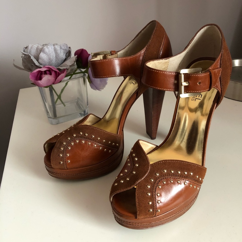Michael Kors Suede Studded Platform Heels